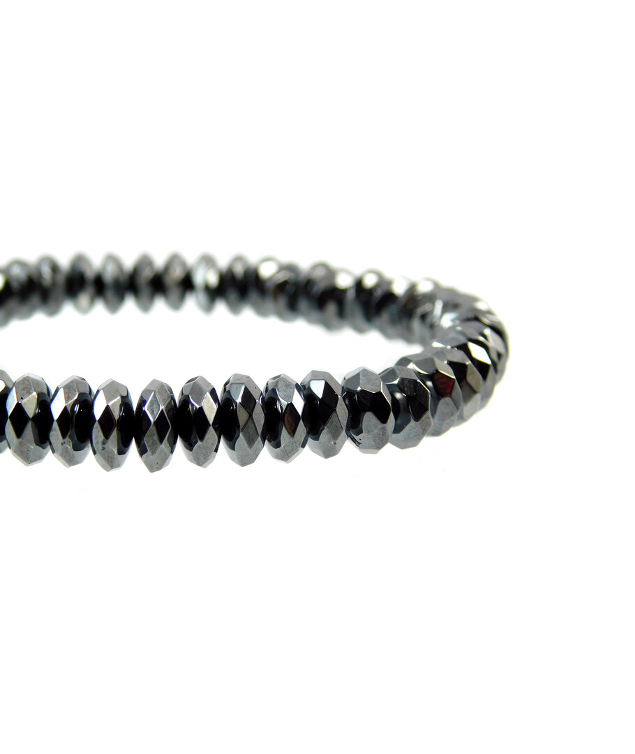 Exclusive bracelet Hematite rondel facet