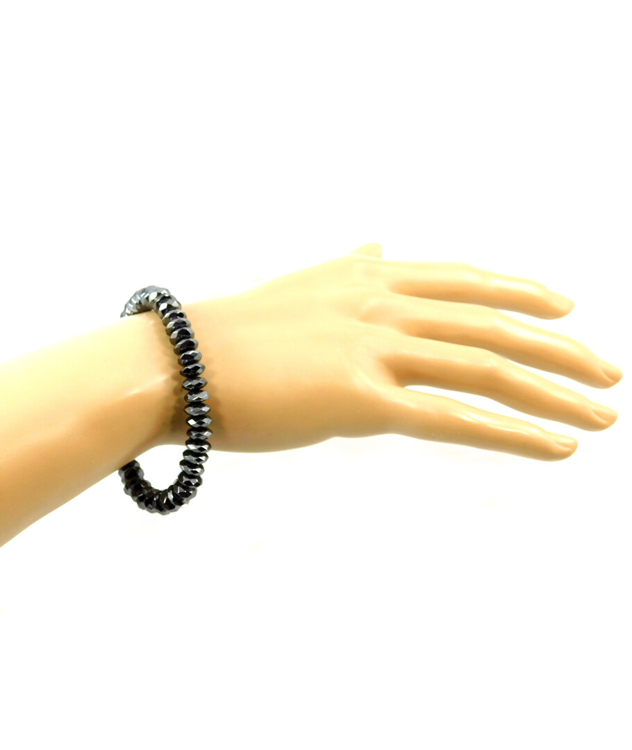 Exclusive bracelet Hematite rondel facet