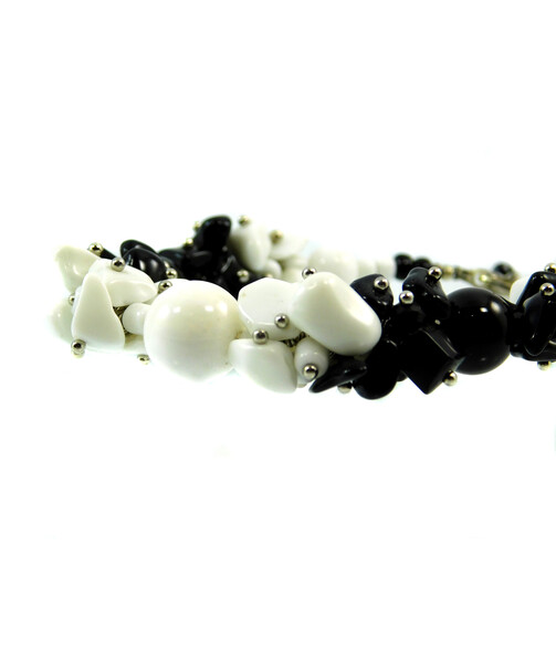 Exclusive bracelet Mother of pearl, Obsidian