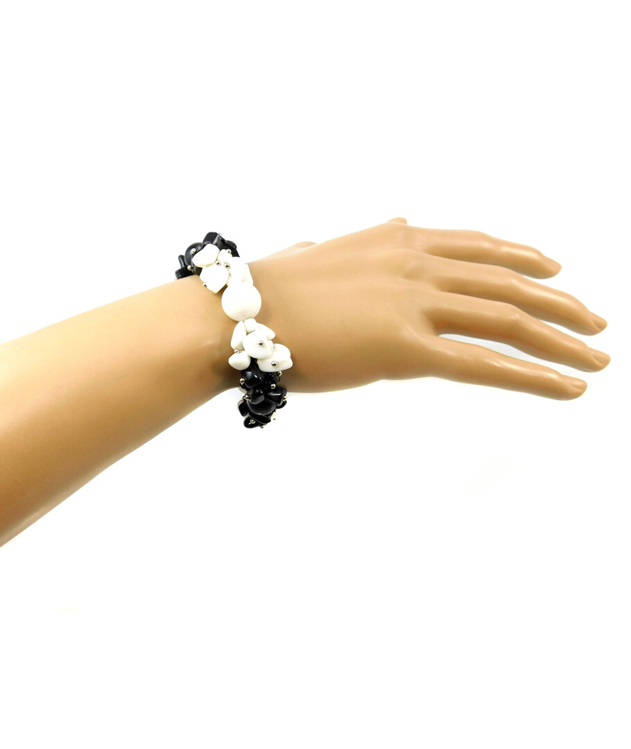 Exclusive bracelet Mother of pearl, Obsidian