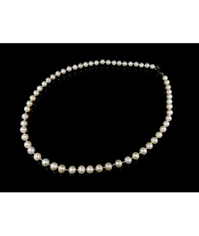 Necklace White pearls 7mm 45cm silver