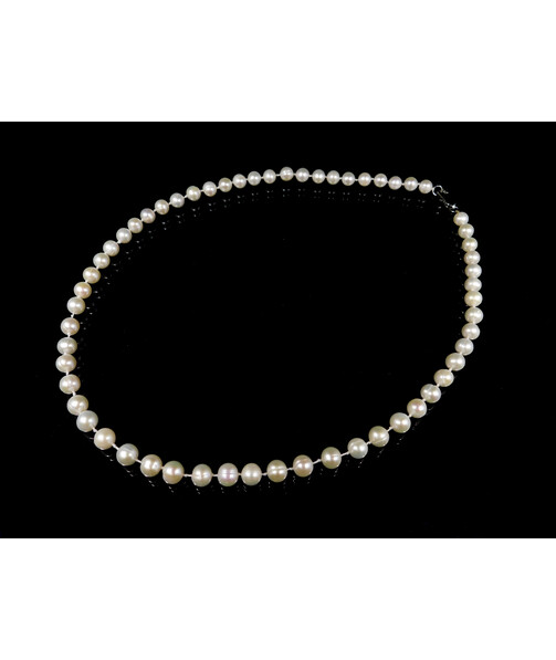 Necklace White pearls 7mm 45cm silver