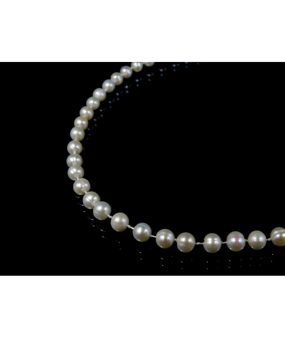 Necklace White pearls 7mm 45cm silver