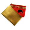 Leather wallet &quot;Yin Yang&quot; red with a lock