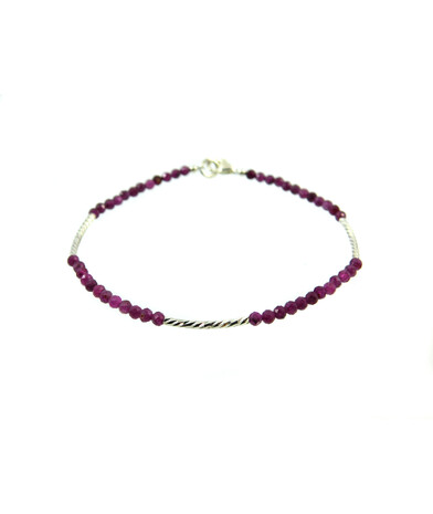 Exclusive ruby facet bracelet, silver