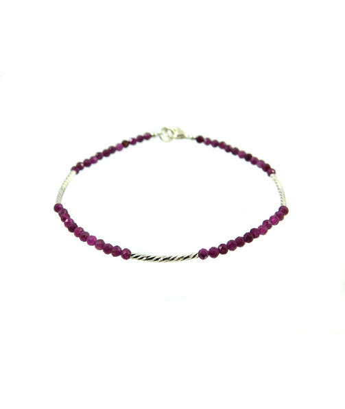 Exclusive ruby facet bracelet, silver