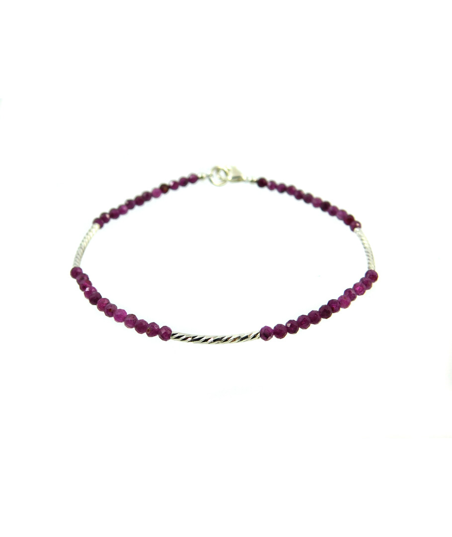 Exclusive ruby facet bracelet, silver