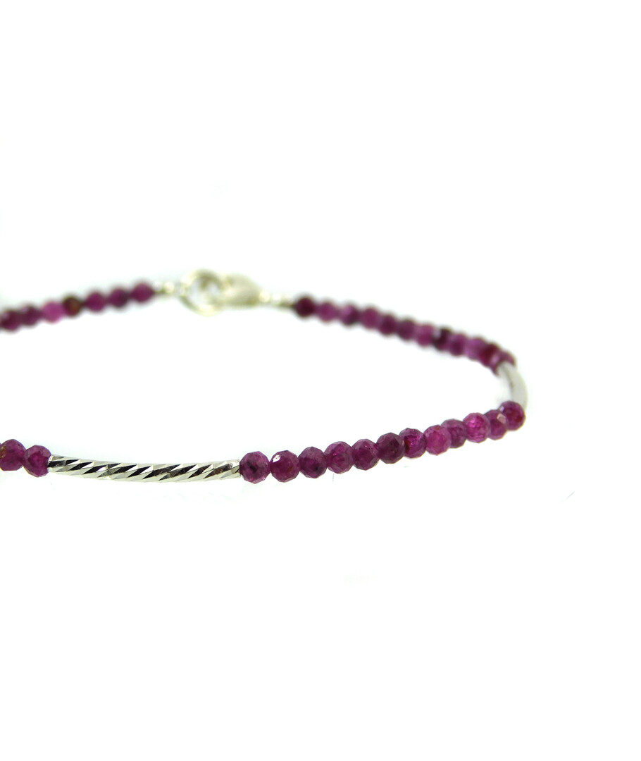 Exclusive ruby facet bracelet, silver