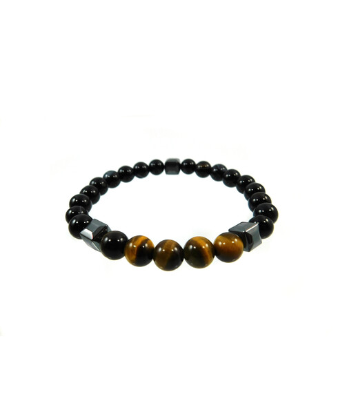 Exclusive bracelet Agate, Tiger's eye, Hematite