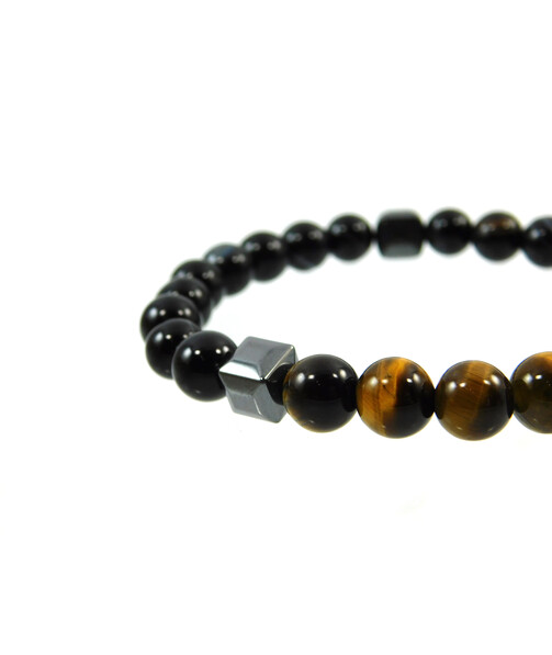 Exclusive bracelet Agate, Tiger's eye, Hematite