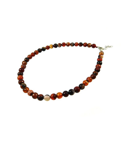 Agate faceted necklace 8 mm brown