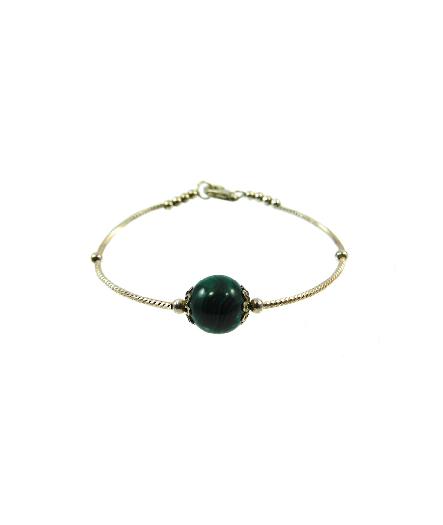 Malachite bracelet, silver