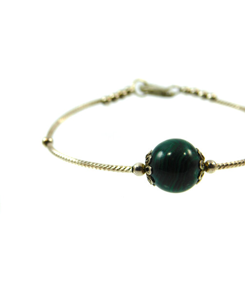 Malachite bracelet, silver