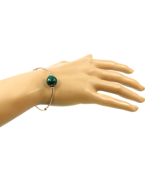 Malachite bracelet, silver