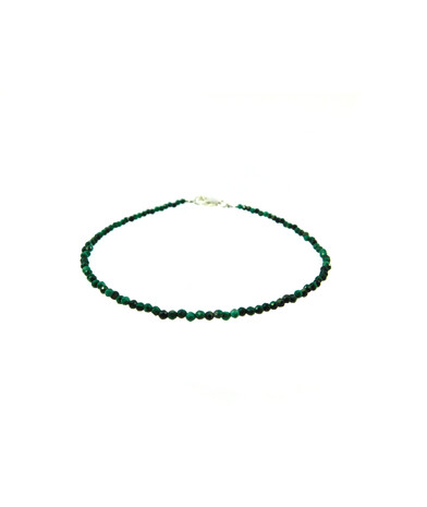 Malachite bracelet 3 mm, silver