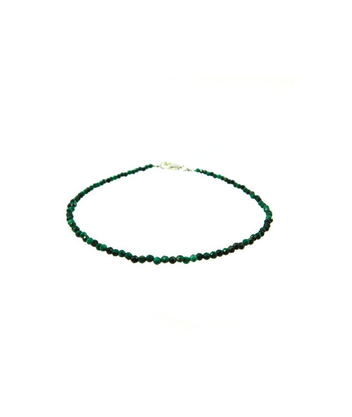 Malachite bracelet 3 mm, silver