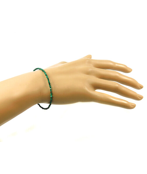 Malachite bracelet 3 mm, silver