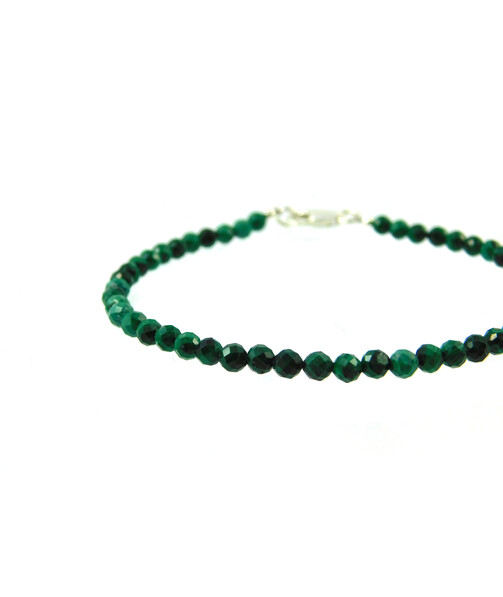 Bracelet Malachite facet 4 mm