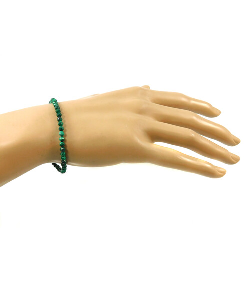 Bracelet Malachite facet 4 mm