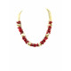 Эксклюзивное ожерелье "Красно-белый перелив" Коралл