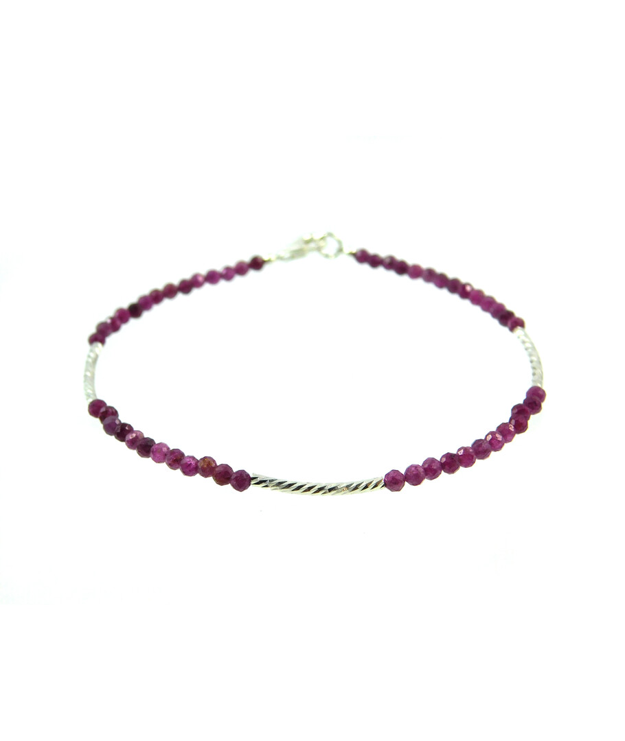 Exclusive bracelet "Silver model" Ruby facet