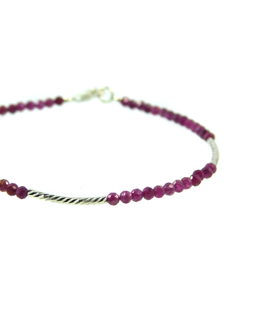 Exclusive bracelet "Silver model" Ruby facet