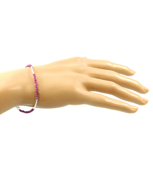 Exclusive bracelet "Silver model" Ruby facet