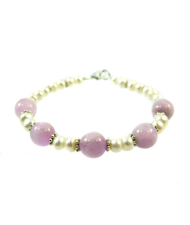 Exclusive bracelet "Violia" Kunzite, Pearls