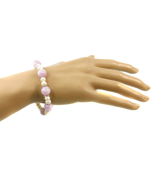 Exclusive bracelet "Violia" Kunzite, Pearls