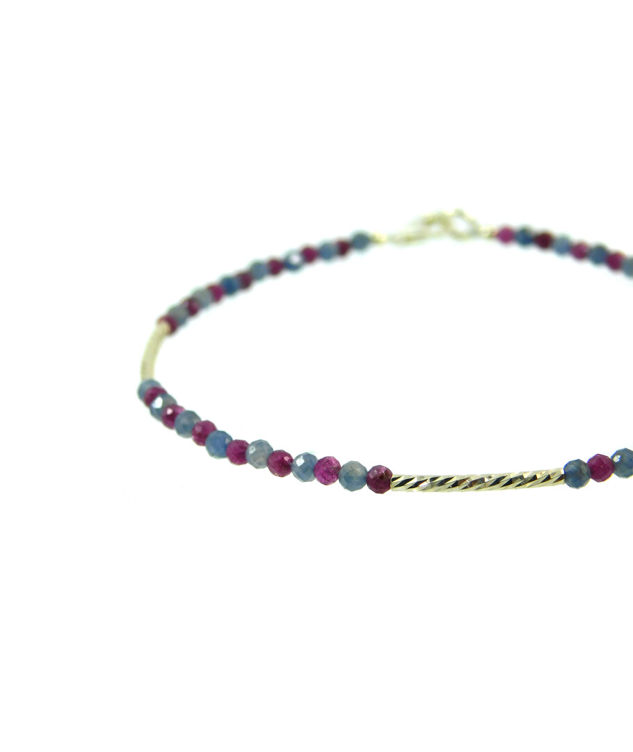 Exclusive bracelet "Silver model" Ruby face, Sapphire face