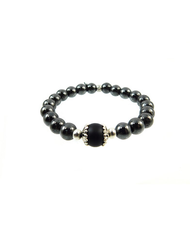 Exclusive bracelet "Couple" Hematite, Shungite