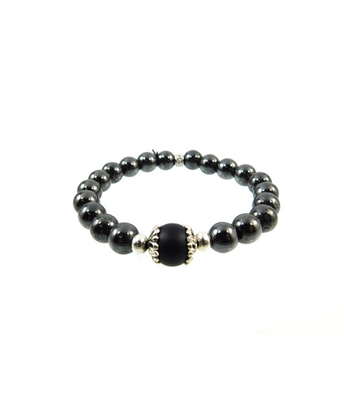 Exclusive bracelet "Couple" Hematite, Shungite