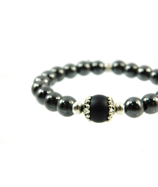 Exclusive bracelet "Couple" Hematite, Shungite