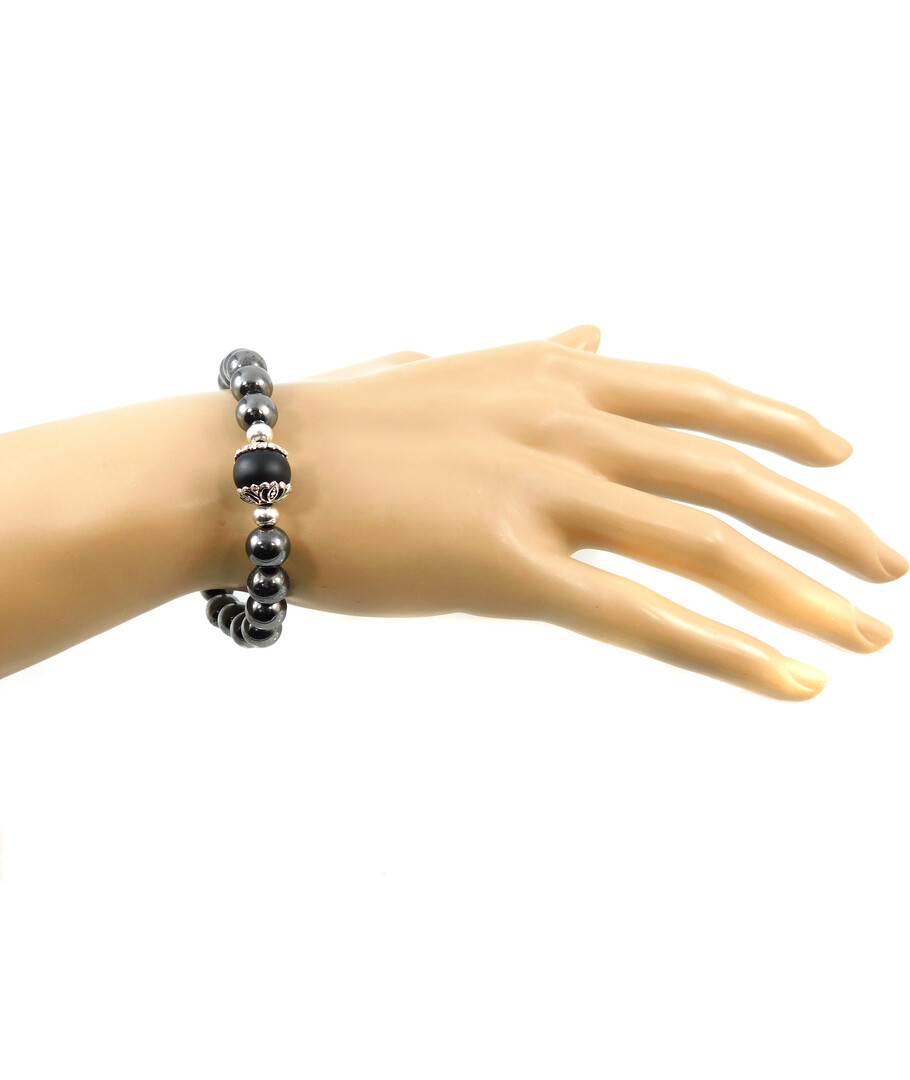 Exclusive bracelet "Couple" Hematite, Shungite