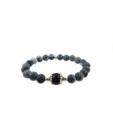 Exclusive bracelet "Couple" Agate frosty, Shungite