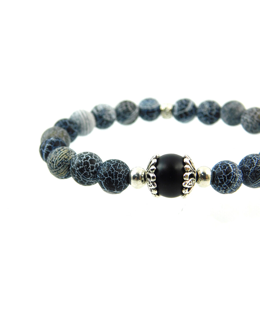 Exclusive bracelet "Couple" Agate frosty, Shungite