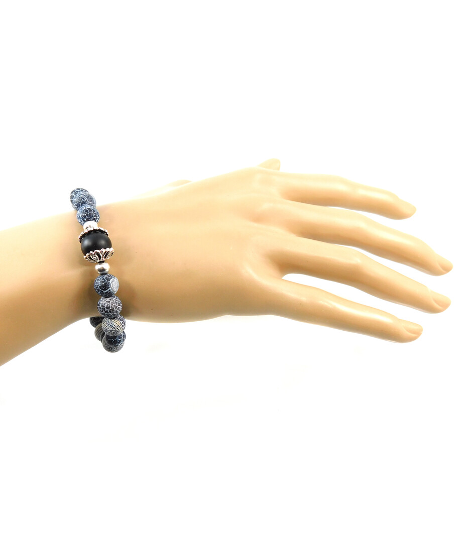 Exclusive bracelet "Couple" Agate frosty, Shungite