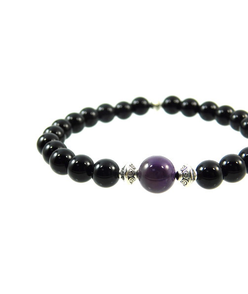 Exclusive bracelet "Couple" Agate, Amethyst