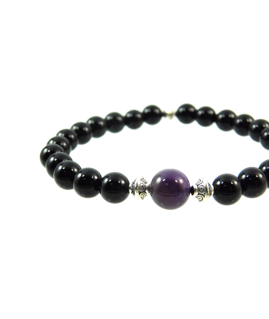 Exclusive bracelet "Couple" Agate, Amethyst