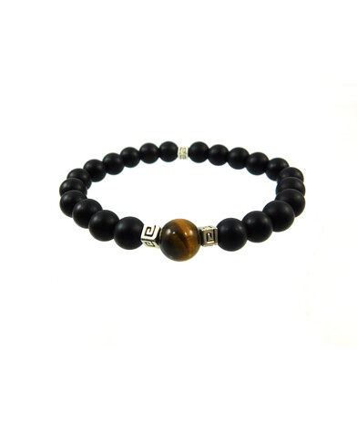 Exclusive bracelet "Couple" synthetic Shungite, Tiger's eye