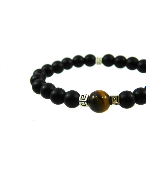 Exclusive bracelet "Couple" synthetic Shungite, Tiger's eye