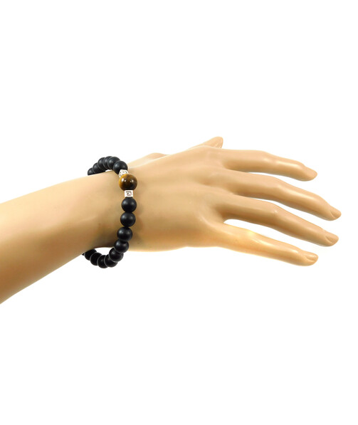 Exclusive bracelet "Couple" synthetic Shungite, Tiger's eye