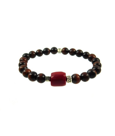 Exclusive bracelet "Couple" Bull's eye, Coral barrel