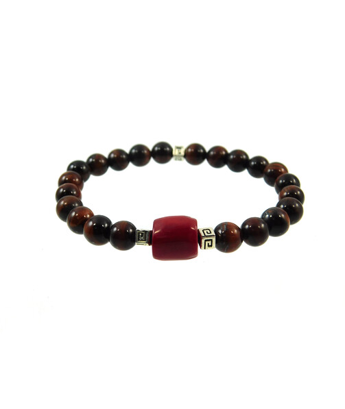 Exclusive bracelet "Couple" Bull's eye, Coral barrel