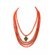 Эксклюзивное ожерелье "Маина" Коралл 4-рядное (Коллекция "Этника")