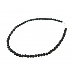 Ожерелье Оникс черный сонетки грань + серебро