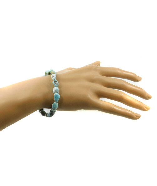 Bracelet Larimar galotka, silver