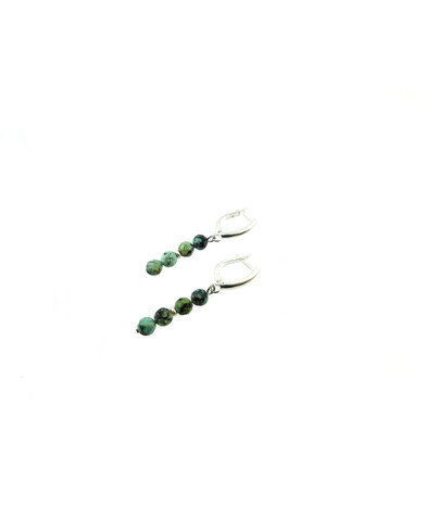 Earrings African Turquenite 6 mm facet