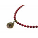 Эксклюзивное ожерелье "Этнический стиль" Коралл, Агат (Коллекция "Этника")