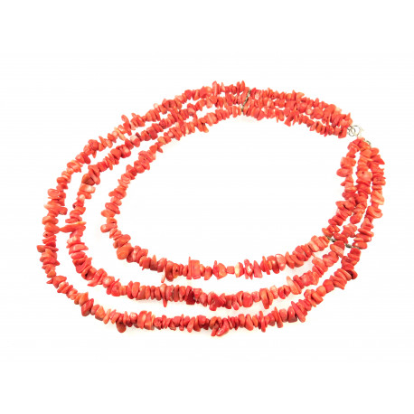 Эксклюзивное ожерелье "Воротник коралловый" 3-рядное